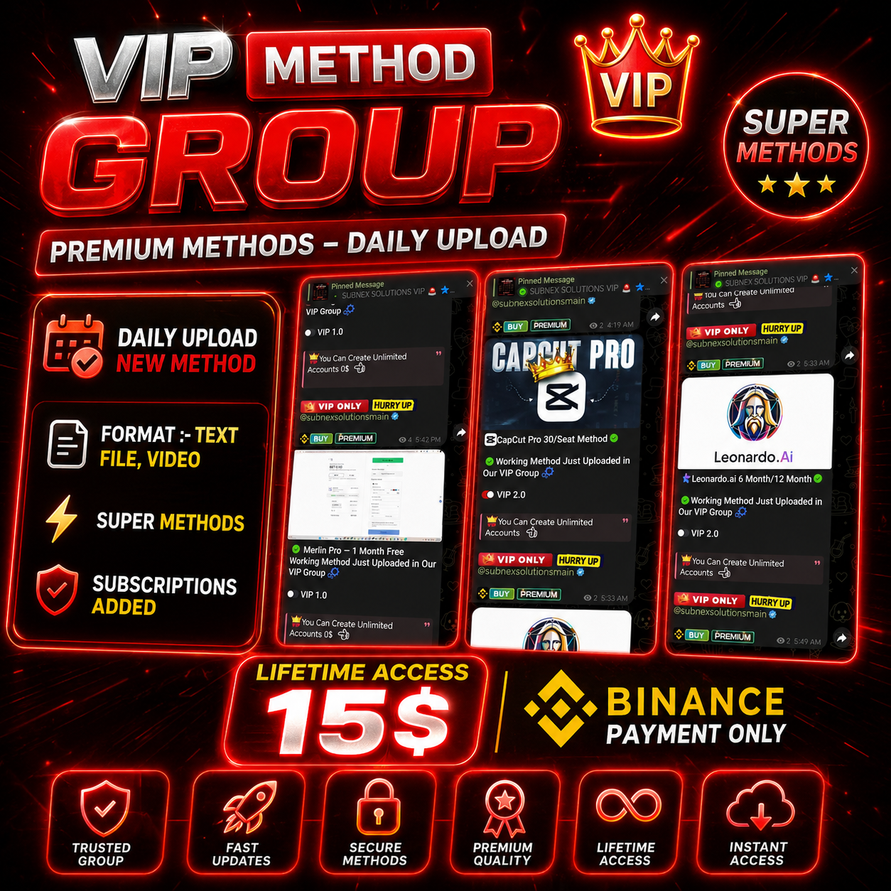 VIP Method Group — Premium Methods Daily Upload